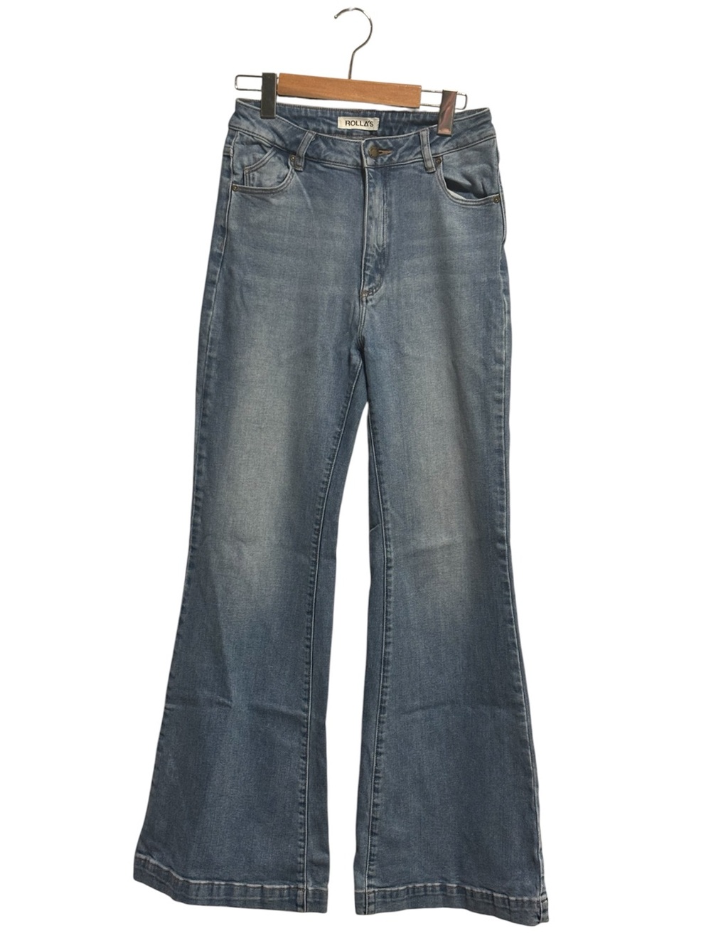 Rolla’s Eastcoast Flare  High-Rise Flare Jeans in Faded Blue